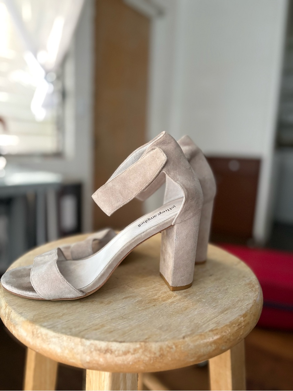 Jeffrey Campbell Taupe Suede Block Heel Sandals - Picture 6 of 6